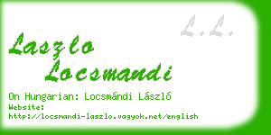 laszlo locsmandi business card