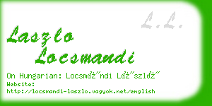 laszlo locsmandi business card